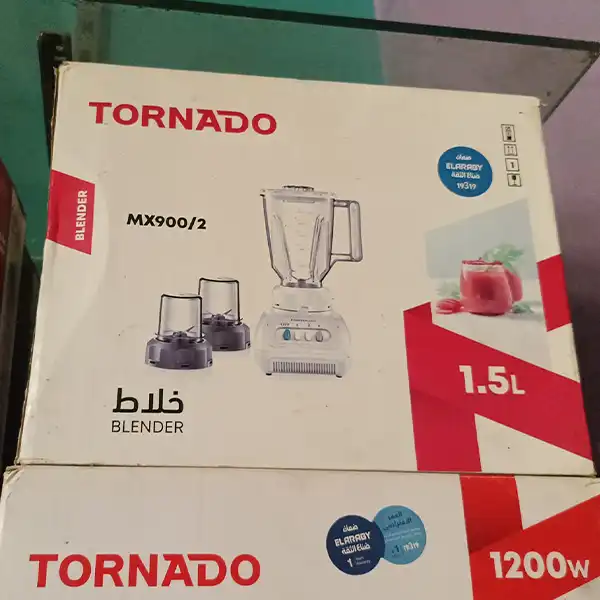 خلاط كهربائي تورنيدو 250 وات، سعة 1.5 لتر مع 2 مطحنة، أبيض - MX900/2 - الصورة 4